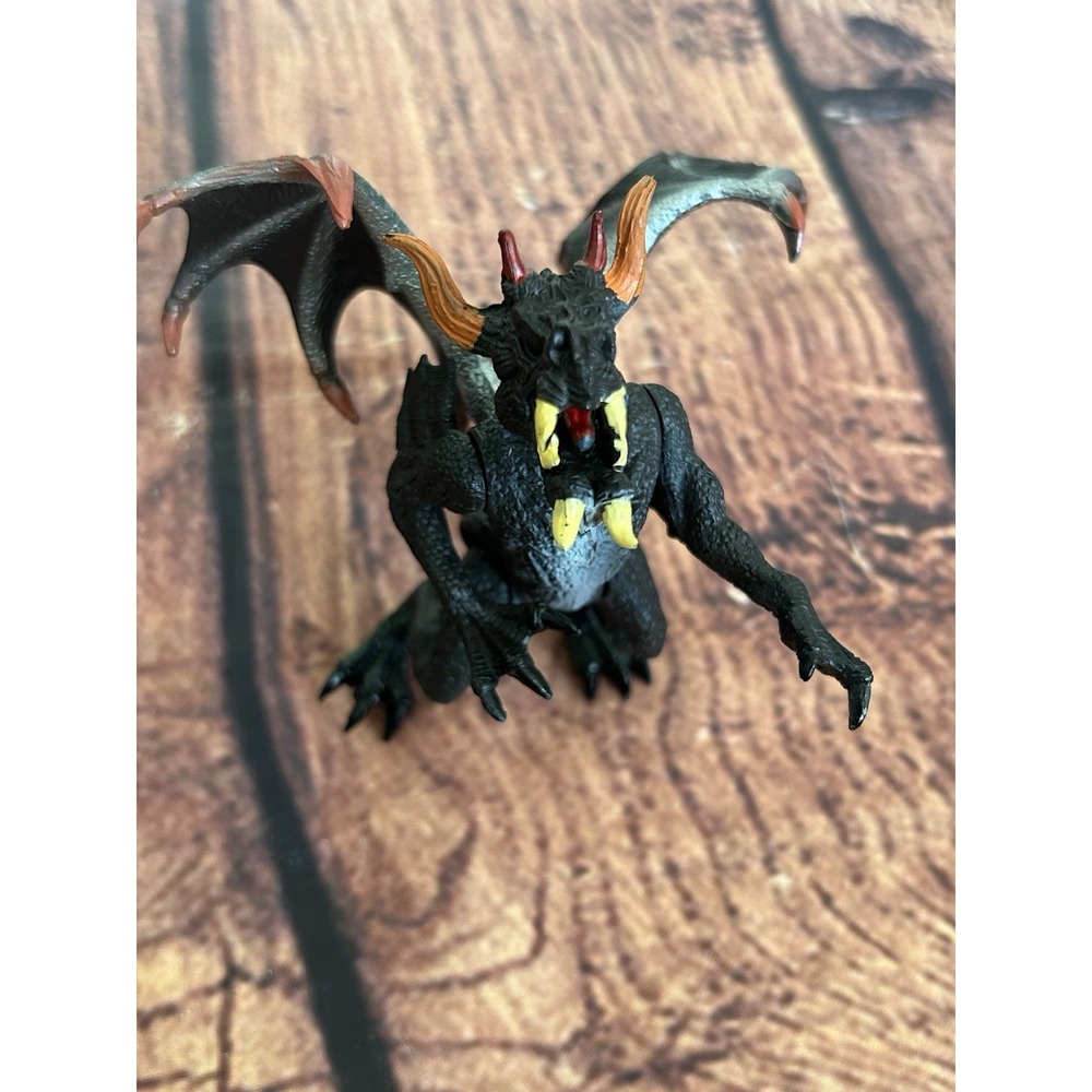 Medieval Fantasy Mythical Black Dragon Articulated Figure 5" Collectible